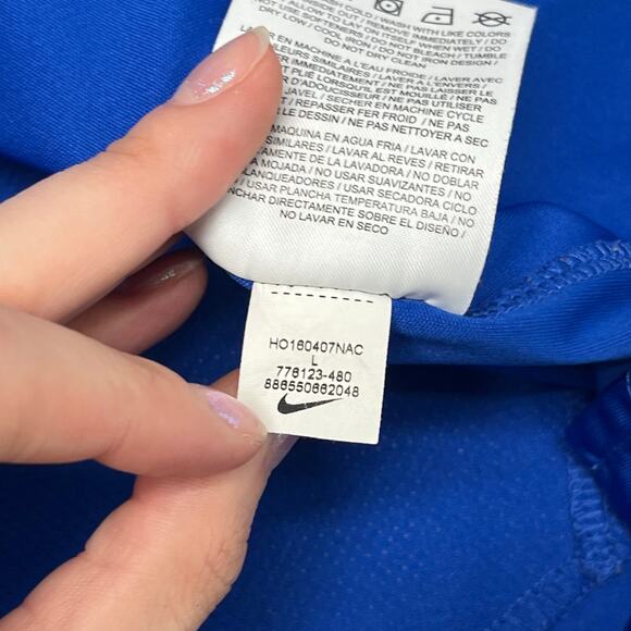 Nike Dry Elite Basketball Blue Mens L Dri Fit Big Swoosh Pullover Hoodie Shirt - Picture 6 of 9